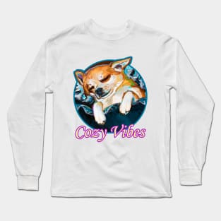 Cozy Vibes Chihuahua by Robert Phelps Long Sleeve T-Shirt